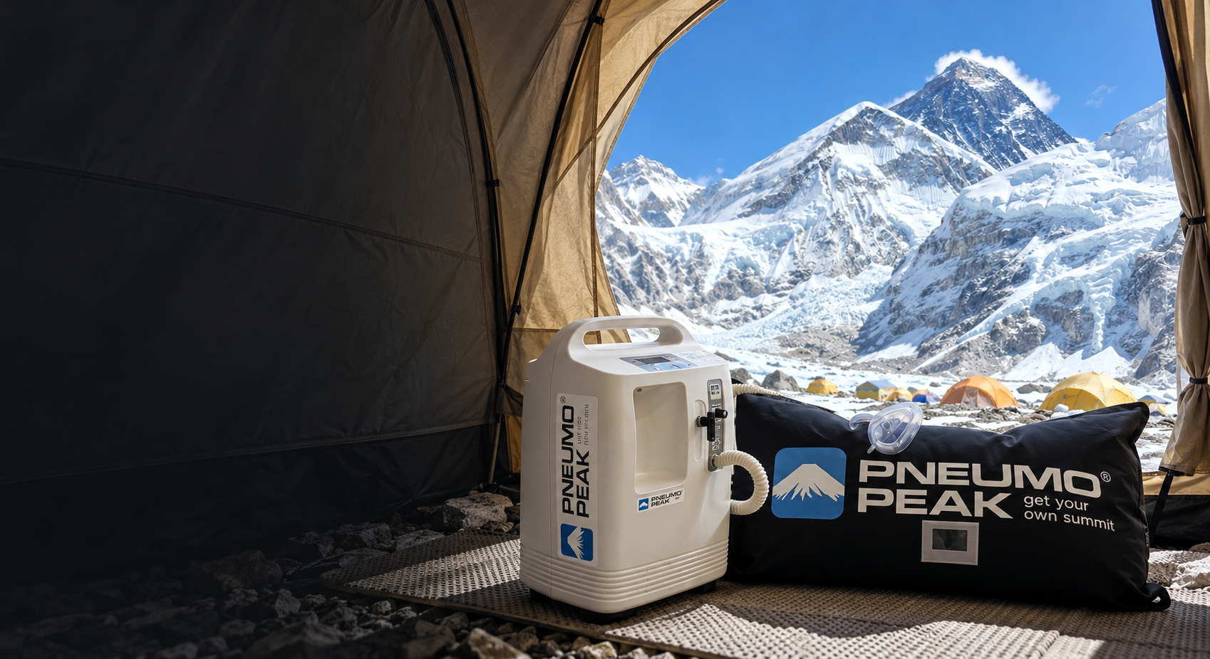 PneumoPeak altitude simulation equipment at Everest Base Camp